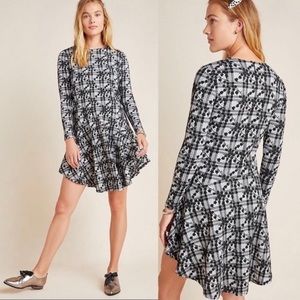 NWT Anthropologie Hutch Jeanine Embroidered Plaid Dress size medium